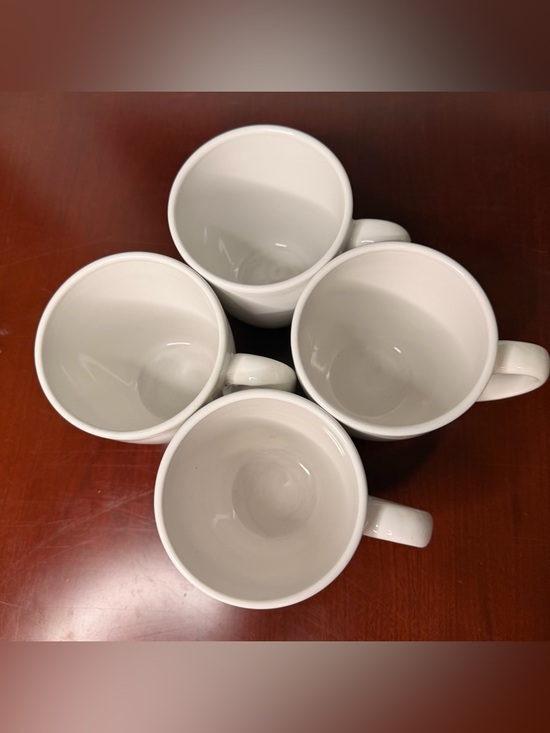 Corelle Stoneware Coffee Mug Set White Solid Color Four-Piece - Picture 3 of 4